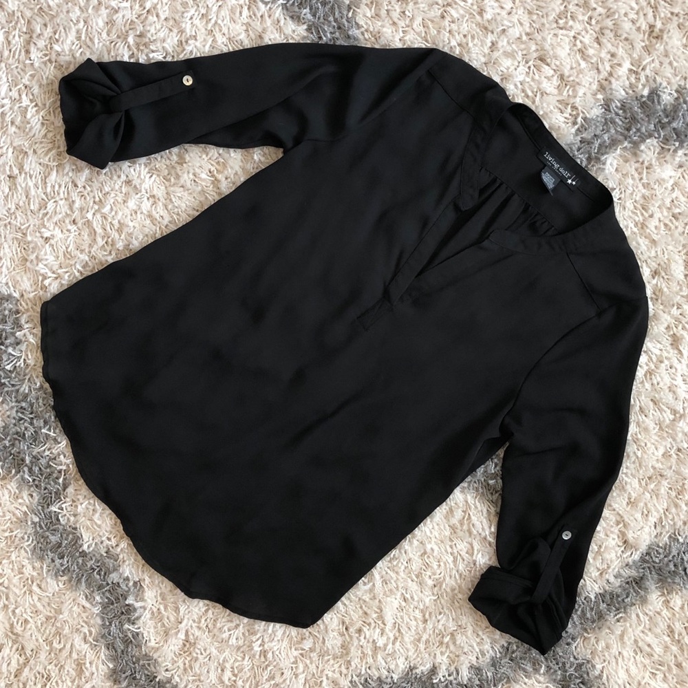 Living Doll - Long Black Blouse